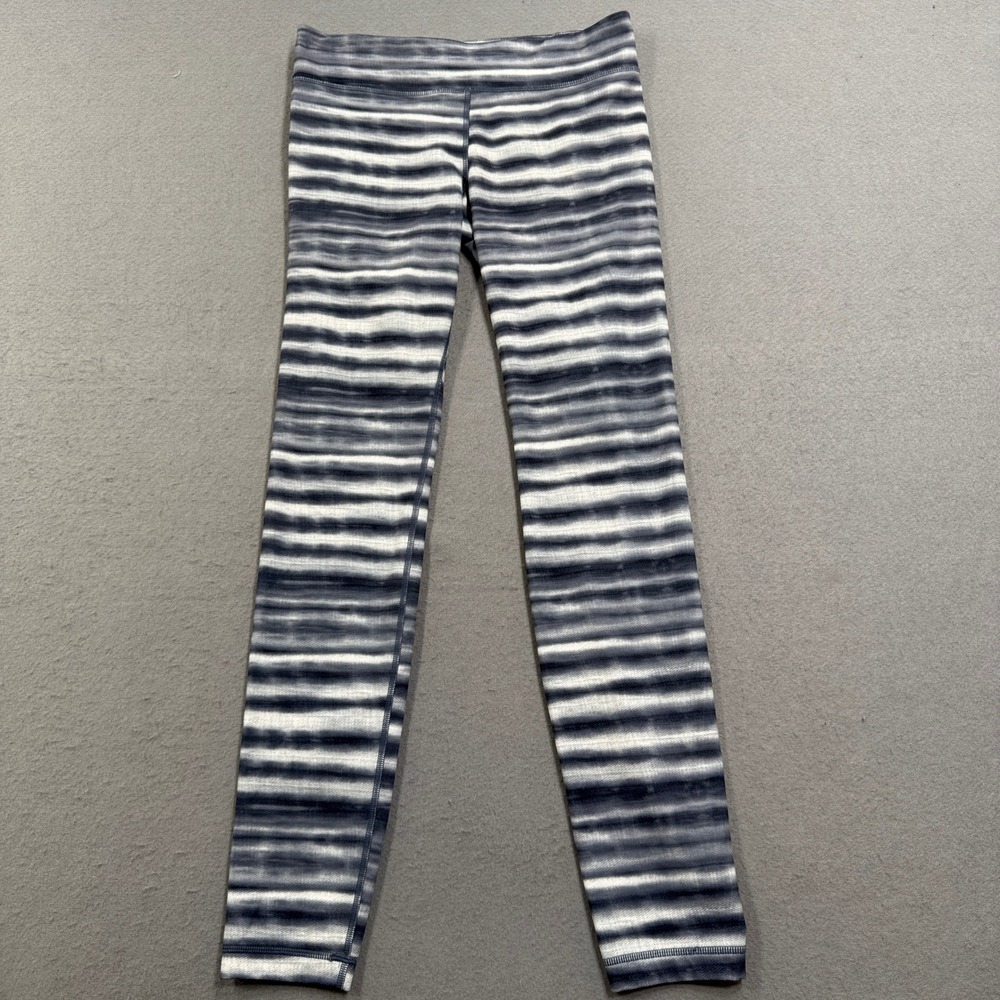 Under Armour Leggings Womens Medium Gray White Striped AllseasonGear Fitted Yoga